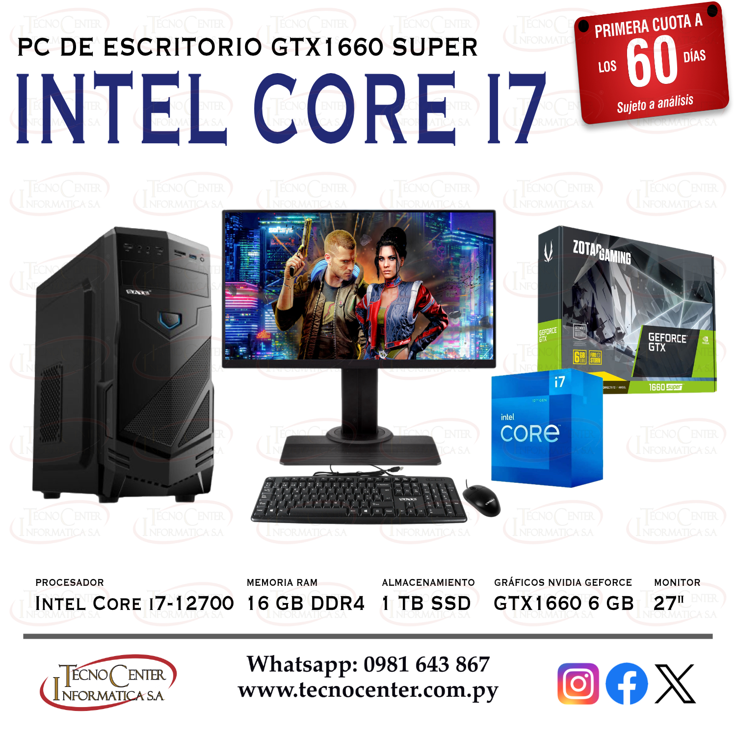 PC de Escritorio GTX1660 Intel Core i7